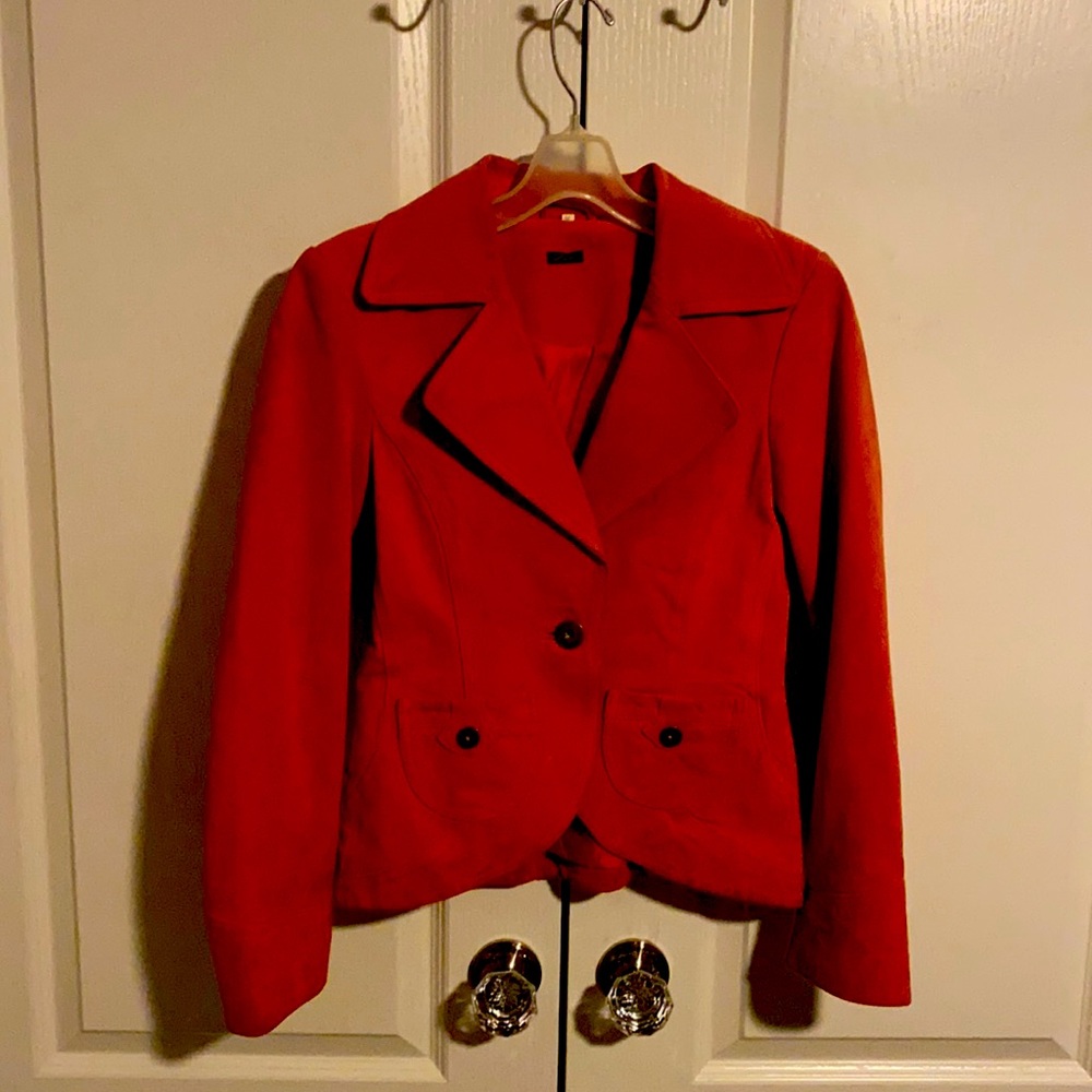 Kaity Orange Suede Jacket, size medium